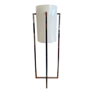 1970s Mid Century Modern Paul Mayen Design for Robert Sonneman Lucite and Chrome Cylindrical Table Lamp