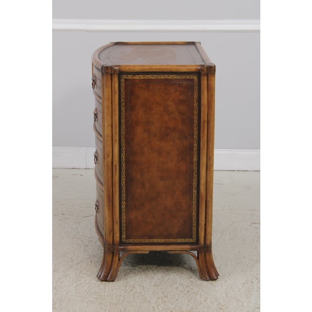 Traditional Maitland Smith Bamboo Form Leather Surface Chest For Sale - Image 3 of 14