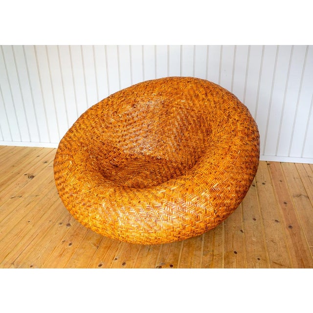 French Mushroom Lounge Chair in Rattan, 1970s For Sale - Image 10 of 18