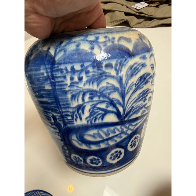 Ceramic Ceramic Chinoiserie Ginger Jars, Pair For Sale - Image 7 of 12