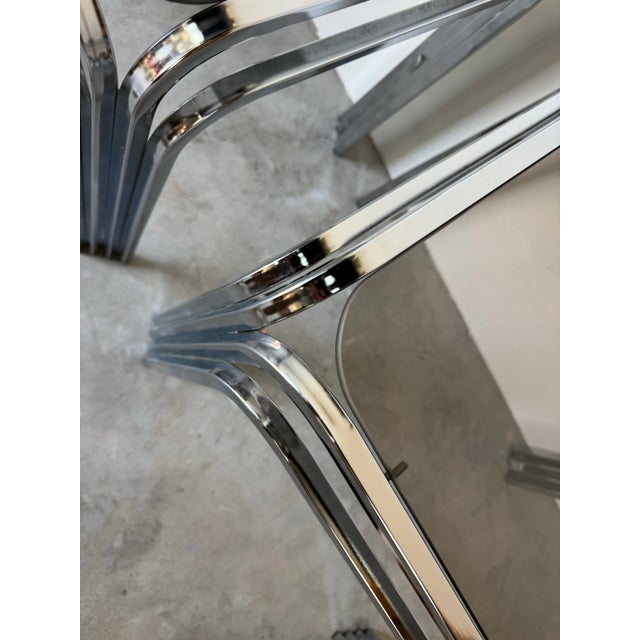 1970s Mid-Century Modern Chrome and Smoked Glass Side Tables – Set of 2/ Sold For Sale - Image 11 of 12