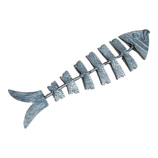 Mid-20th Century Handcrafted Fish Bone Skeleton Sculpture From Taxco For Sale