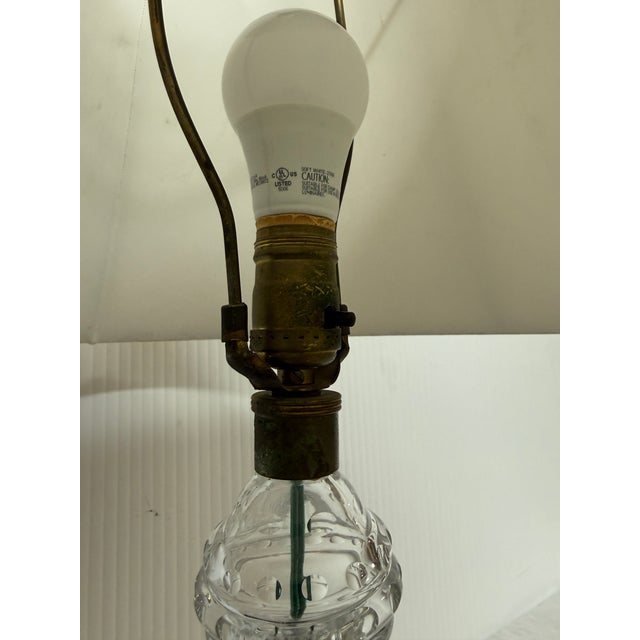 Vintage Crystal Cut Glass Table Lamp For Sale - Image 11 of 12