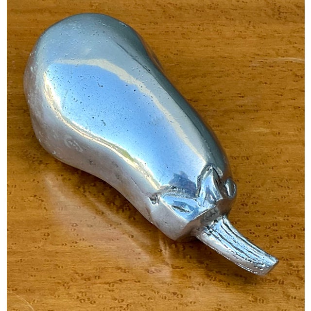 Metal Vintage Polished Metal Eggplant For Sale - Image 7 of 12