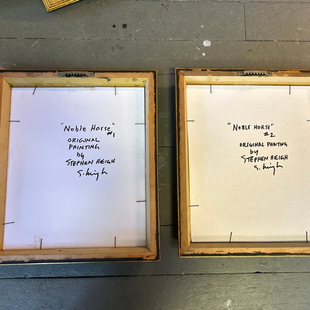 Two Contemporary Original Stephen Heigh Paintings “Noble Horse #1 & 2” - Set of Two For Sale In Philadelphia - Image 6 of 6