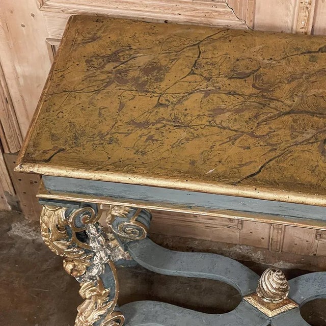 Early 19th Century Early 19th Century Italian Baroque Faux-Sienna Marble Console For Sale - Image 5 of 18