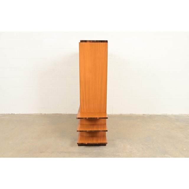 Donald Deskey Style Art Deco Macassar Ebony and Mahogany Armoire Dresser, Circa 1930s For Sale - Image 11 of 13