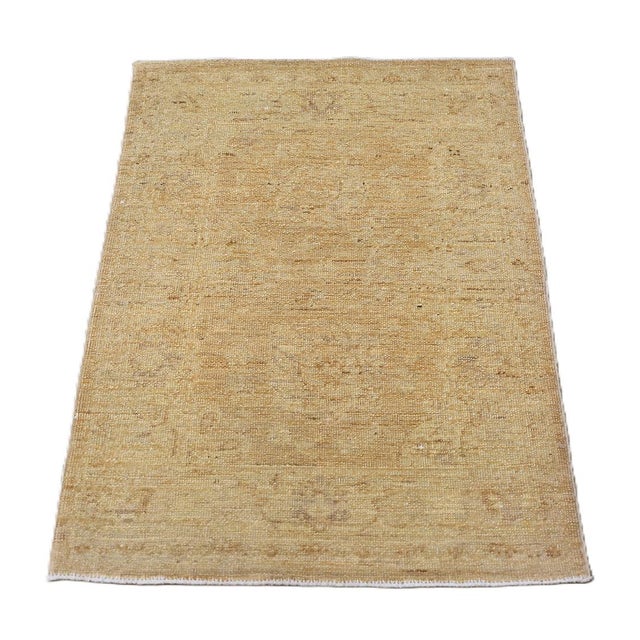 2'x3' Soft Gold Tabriz Design Hand-Knotted Accent Rug | Ariana Traditional For Sale In Los Angeles - Image 6 of 8