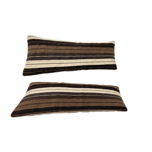 This beautiful 15'' x 45'' & 15'' x 48'' pillow cover set was made from authentic Turkish Kilim pieces. Bright colors of...