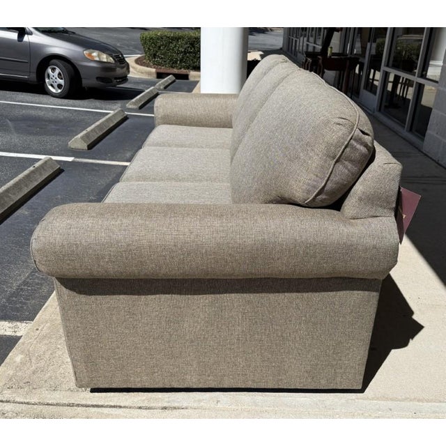 2020s Hickory-Fry Light Brown Upholstered Sofa For Sale - Image 5 of 16