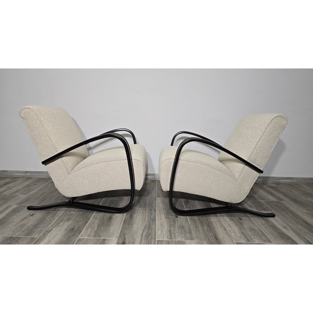 Set of H-269 Armchairs by Jindřich Halabala, 1940s For Sale - Image 6 of 11