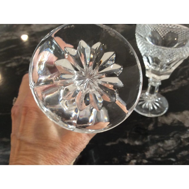 Glass Vintage English Cut Crystal Stemmed Red Wine Glasses- Set of 3 For Sale - Image 7 of 13