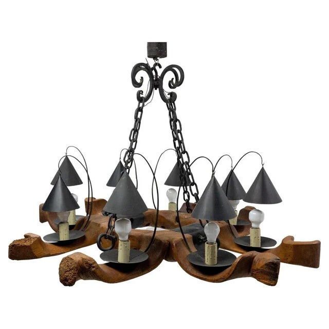 Mid-Century French Four Yokes Pendant Light For Sale - Image 16 of 16