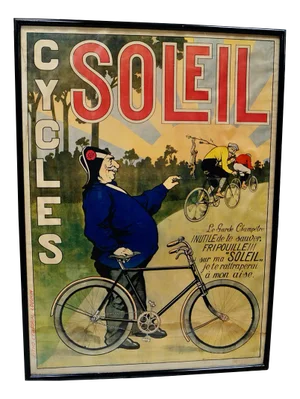 Antique French Soleil Cycles Advertising Poster
