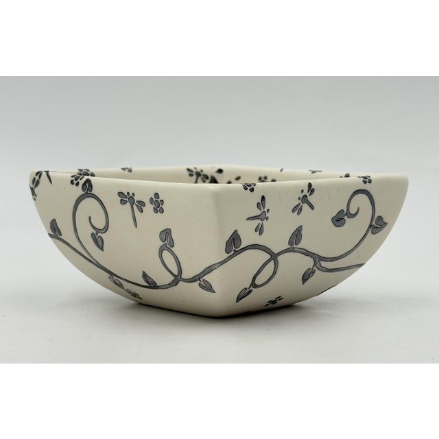 1980s Emilia Castillo Butterfly Porcelain & Pure Silver Square Bowl, Taxco Mexico For Sale In Los Angeles - Image 6 of 18