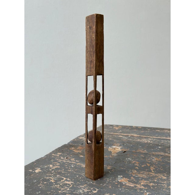 Vintage Folk Art Carved Wood Double Ball-in-Cage Whimsy, Circa 1930s For Sale - Image 11 of 12
