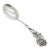 Vintage Swedish Solid Silver Rose Handle Design Sugar / Espresso Coffee Spoon Tre Kronor Hallmark 1969 For Sale