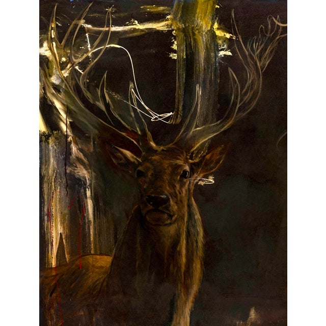 A monumental 183 × 183 cm oil and acrylic on canvas by Alan Rankle in collaboration with Kirsten Reynolds. from the...