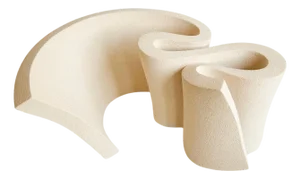 Ribbon Vase in Stoneware Clay by Aleksandra Krasnopolska