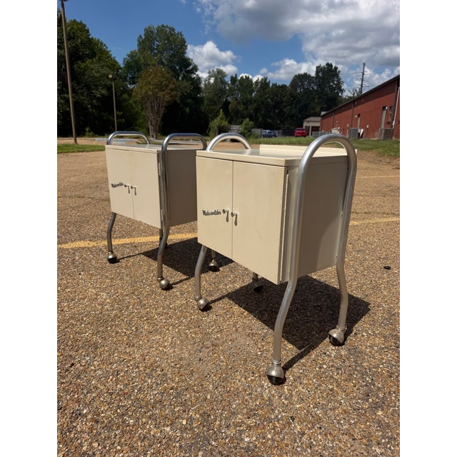 Metal 1950s Medco-Sonlator Medical Cabinets — Pair For Sale - Image 7 of 10