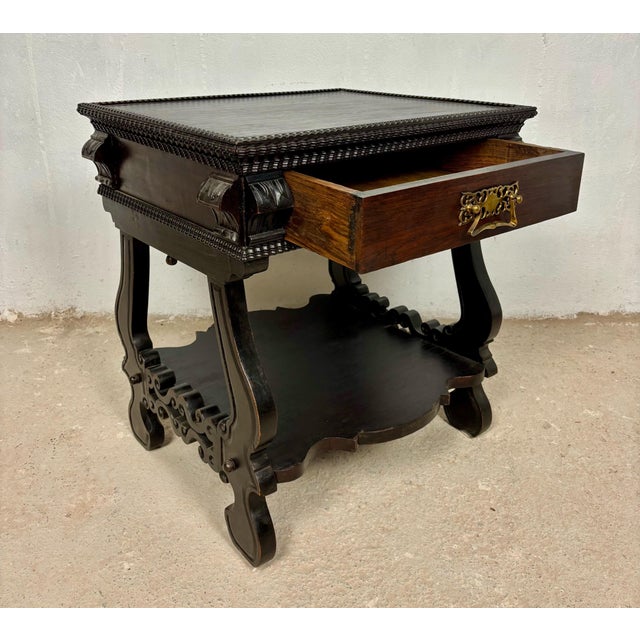 Portuguese Side Table with Drawer and Lower Shelf, 1930s For Sale - Image 10 of 16