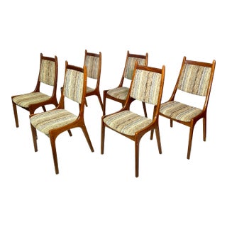 Mid-Century Teak Dining Chairs From R. Huber & Co Set of 6 For Sale
