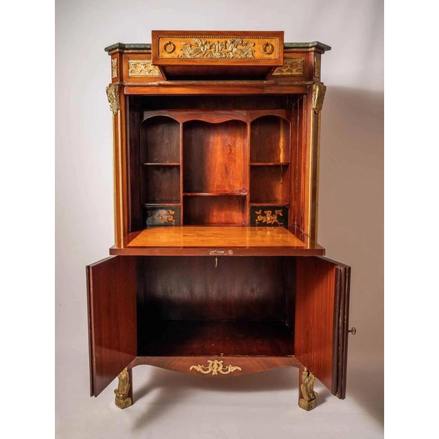 Neoclassical Secretary with Marble Top For Sale - Image 6 of 13