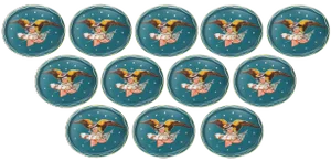 Vintage Federal Bald Eagle Aluminum Trays - Set of 12