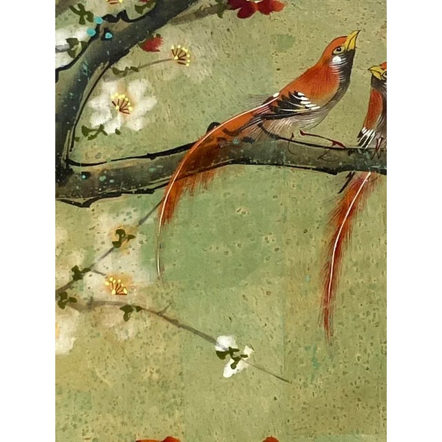 Mid 20th Century Teng Ping Cork Painting – Birds and Blossoms, Mid-Century Asian Decorative Art For Sale - Image 5 of 5