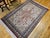 Vintage Persian Qum Area Rug, Hand-Knotted Silk, Floral Pattern, Ivory & Navy, 3x5 For Sale - Image 10 of 18