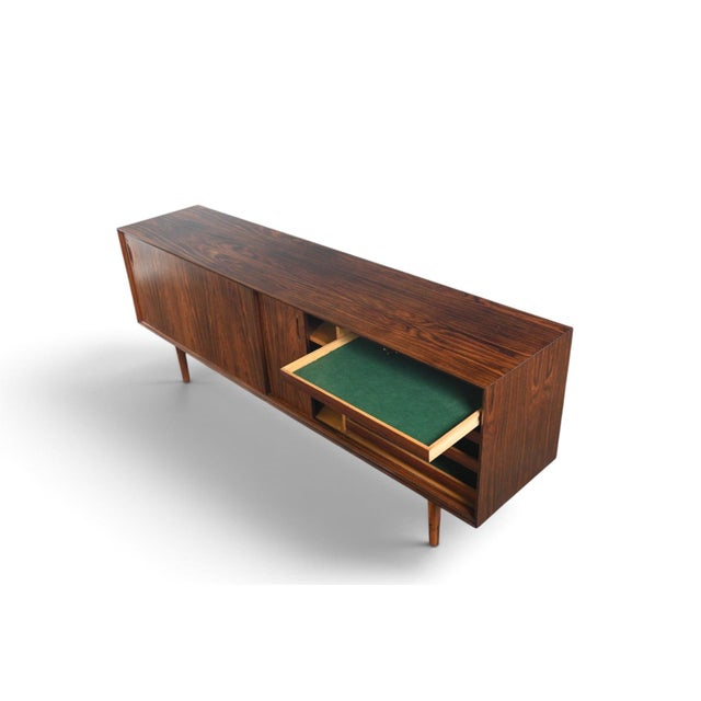 Mid 20th Century Danish Modern Low Brazilian Rosewood Credenza For Sale - Image 9 of 11
