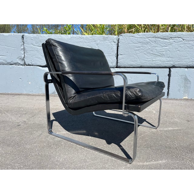 1970s Jørgen Lund & Ole Larsen Pair of Lounge Chairs in Black Leather For Sale - Image 15 of 18