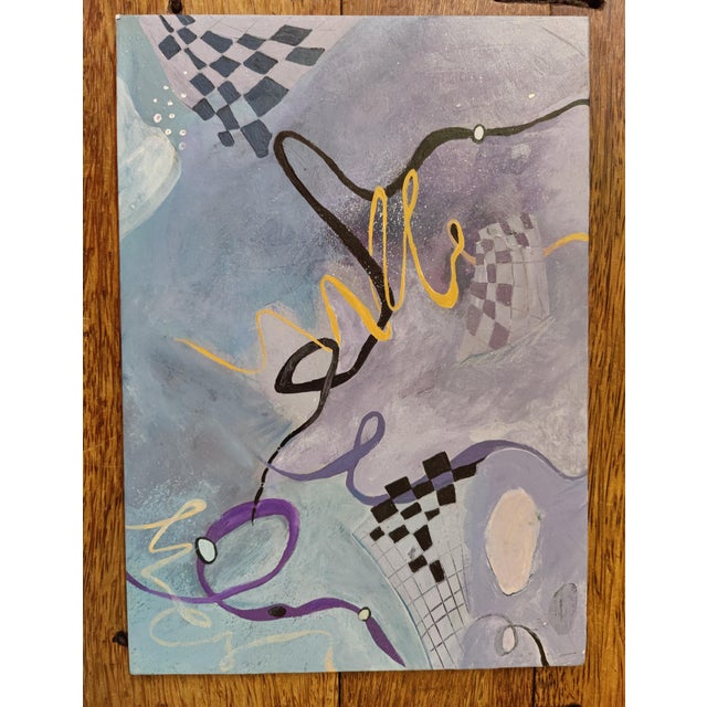 Gloria T Roberts 1990 Abstract Geometric Original Oil Painting For Sale In Phoenix - Image 6 of 7