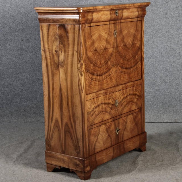 Antique Biedermeier Louis Phillipe Secretaire in Walnut, 1840 For Sale - Image 15 of 18