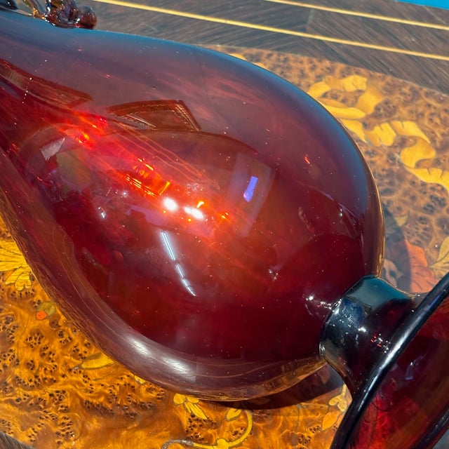 Antique Ruby Red Murano Glass Vase by Vittorio Zecchin for Cappellin, 1920s For Sale - Image 9 of 17