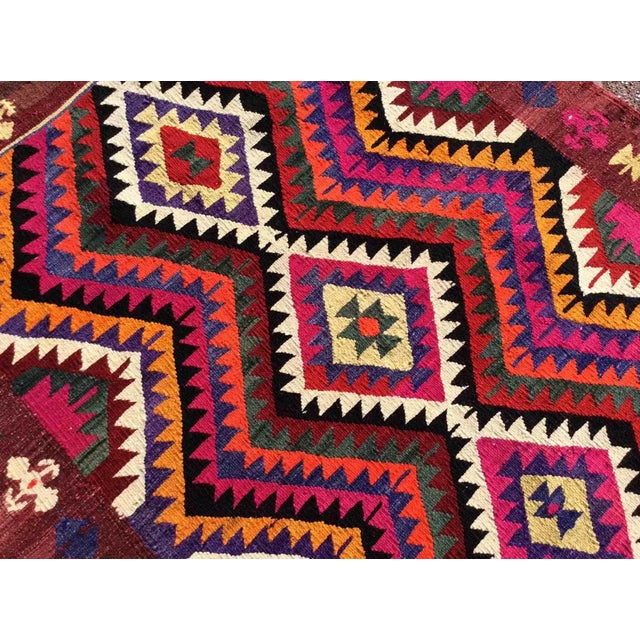 Textile Vintage Mini Kilim - 42" X 57.5" For Sale - Image 7 of 11