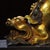 Metal Gilt Bronze Guardian Lion Incense Burner – 9.5" Foo Dog Censer With Cub & Ball Motif For Sale - Image 7 of 9