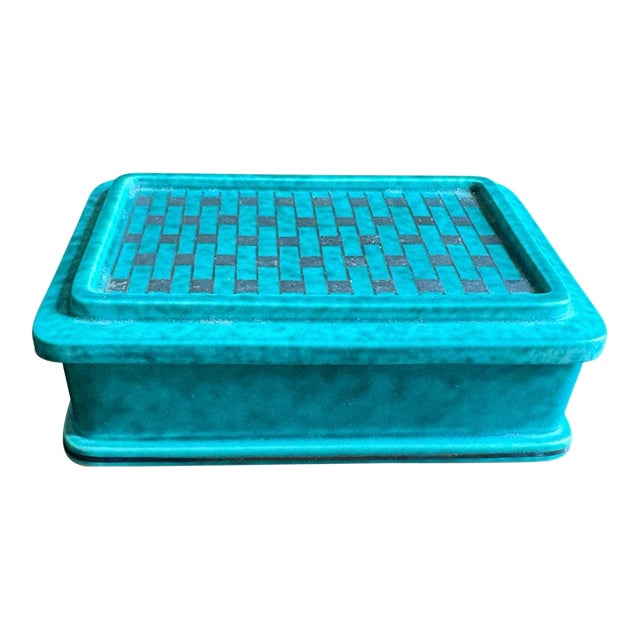 1940s Wilhelm Kåge for Gustavsberg 'Argenta' Trinket Box / Sweden For Sale