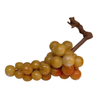 Mid-Century Modern Large Italian Alabaster Grapes With Grapevine Stem For Sale