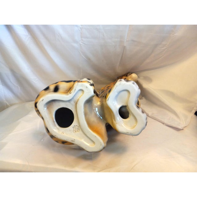 1990s Large Glass/Ceramic Sculpture of African Leopard For Sale - Image 9 of 12