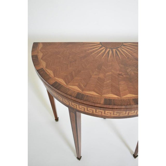 Half Moon Console Table in Wood For Sale - Image 5 of 6