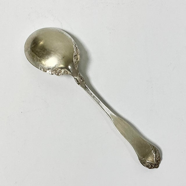 Antique Hollywood Regency Baroque English Wm Rogers Silverplate Sugar Spoon For Sale - Image 6 of 8
