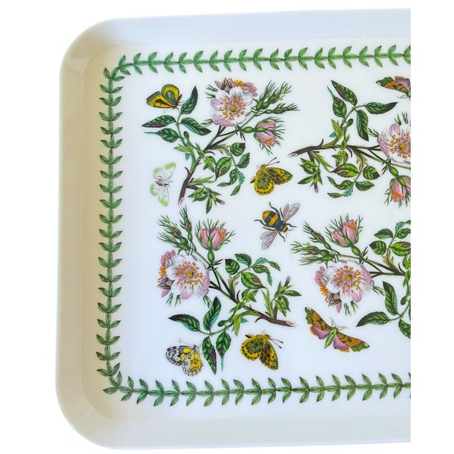 Bunny Williams Home Vintage Portmeirion Botanic Garden Dog Rose Melamine Serving Tray by Susan Williams-Ellis For Sale - Image 4 of 11