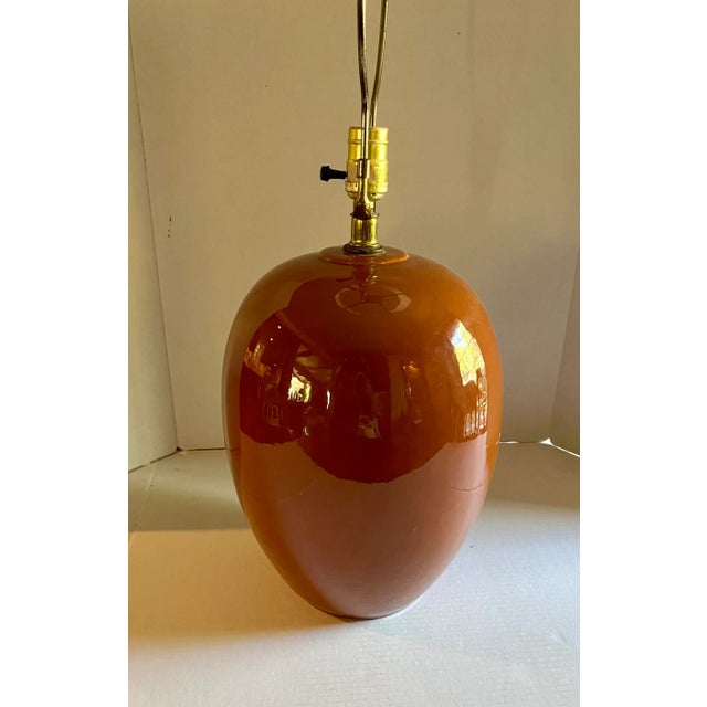 Vintage Burnt Orange Ceramic Jar Lamp Chairish