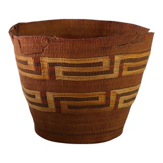 Antique Southwest Native American Pima Hand Woven Basket Unsigned 1900 For Sale