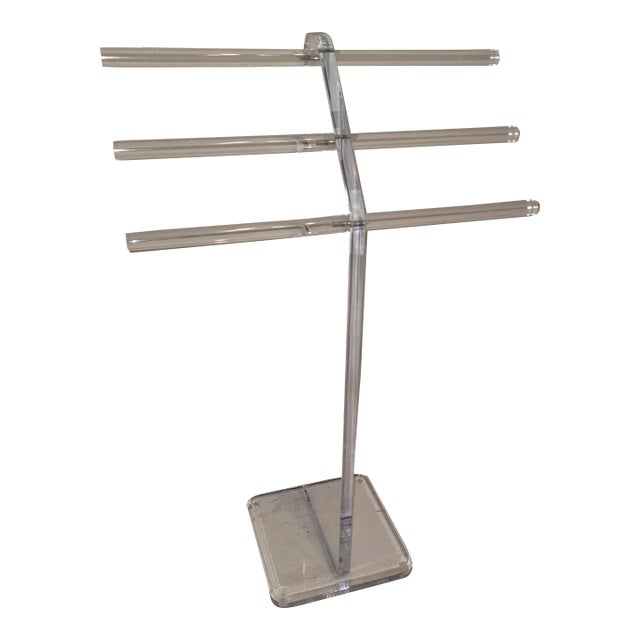 Mid Century Lucite Valet Towel or Blanket Rack For Sale