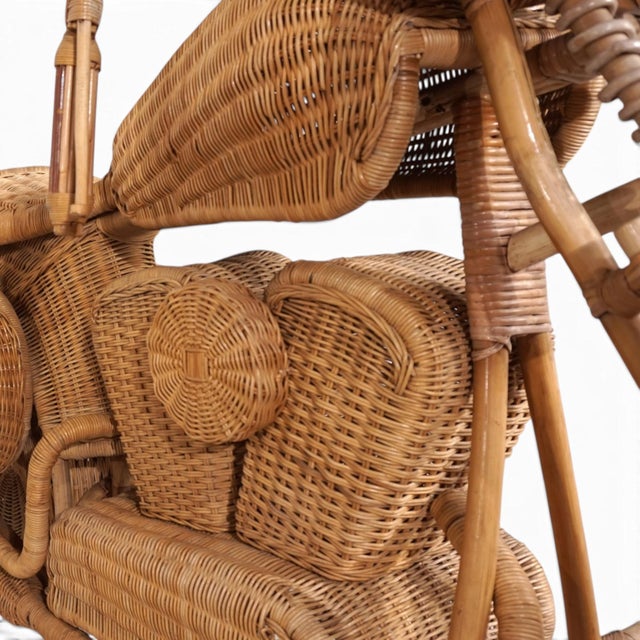 After Tom Dixon, Harley-Davidson Motorcycle, 1990s, Rattan For Sale - Image 10 of 18