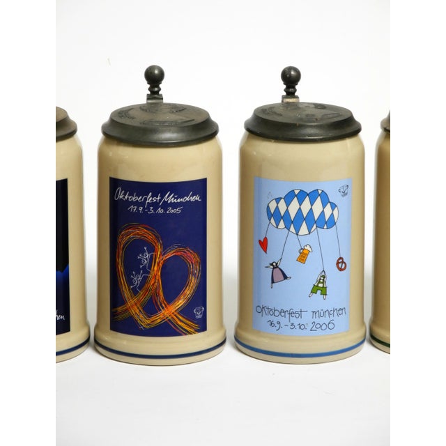 Munich Oktoberfest Beer Pitchers with Tin Lids, 2000s, Set of 9 For Sale - Image 17 of 18
