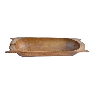 Hand-Hewn Fruitwood Trog or Dough Bowl, Circa 1930 For Sale