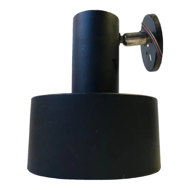 Danish Minimalist Black Sconce from Louis Poulsen, 1970s For Sale